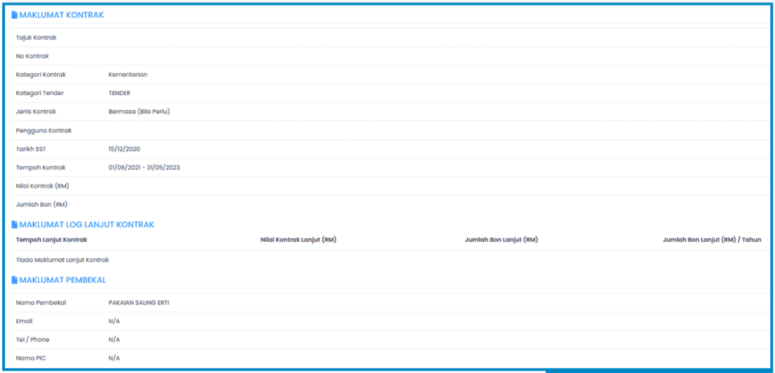 Suntract contract detail interface